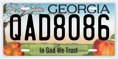GA license plate QAD8086