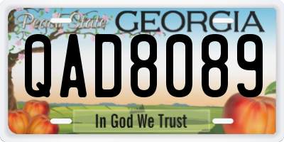GA license plate QAD8089