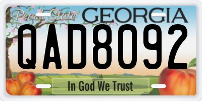 GA license plate QAD8092