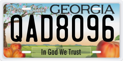 GA license plate QAD8096