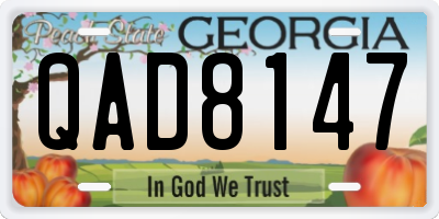 GA license plate QAD8147