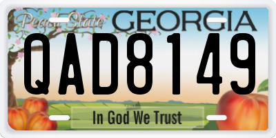 GA license plate QAD8149