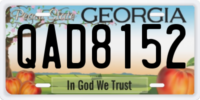 GA license plate QAD8152