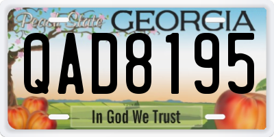 GA license plate QAD8195
