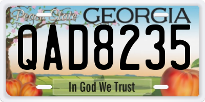 GA license plate QAD8235