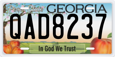 GA license plate QAD8237