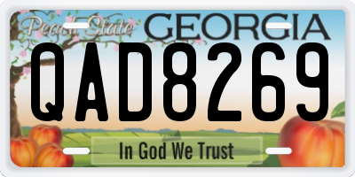 GA license plate QAD8269