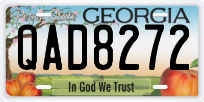 GA license plate QAD8272