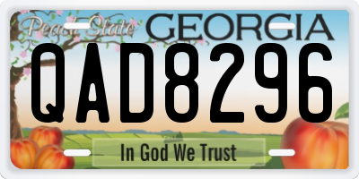 GA license plate QAD8296