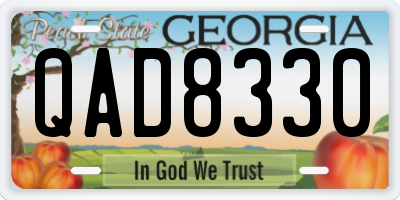 GA license plate QAD8330