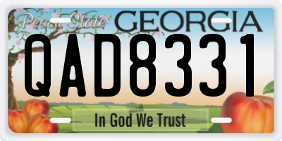 GA license plate QAD8331