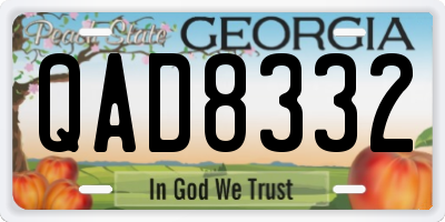 GA license plate QAD8332