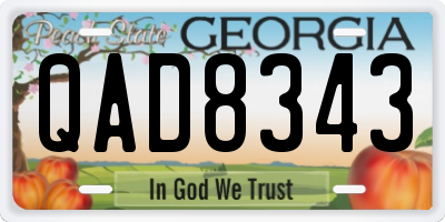 GA license plate QAD8343