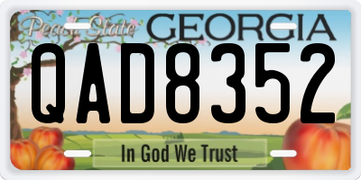GA license plate QAD8352