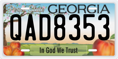GA license plate QAD8353