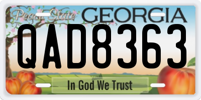 GA license plate QAD8363