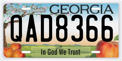 GA license plate QAD8366