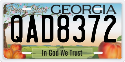 GA license plate QAD8372