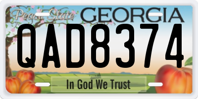 GA license plate QAD8374