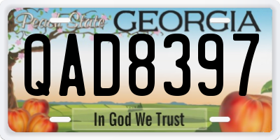 GA license plate QAD8397