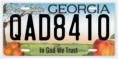 GA license plate QAD8410
