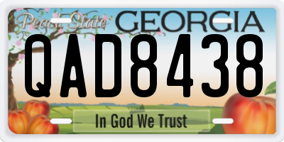 GA license plate QAD8438