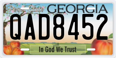 GA license plate QAD8452