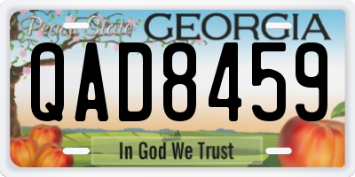 GA license plate QAD8459