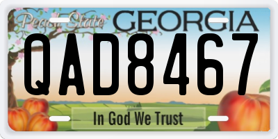GA license plate QAD8467