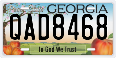 GA license plate QAD8468