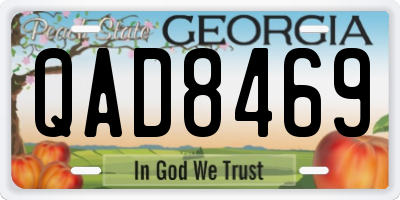 GA license plate QAD8469
