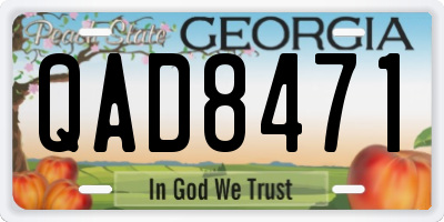 GA license plate QAD8471