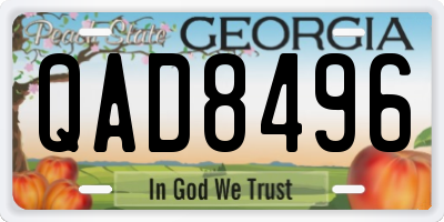 GA license plate QAD8496