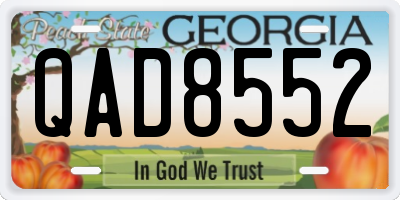 GA license plate QAD8552