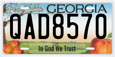 GA license plate QAD8570