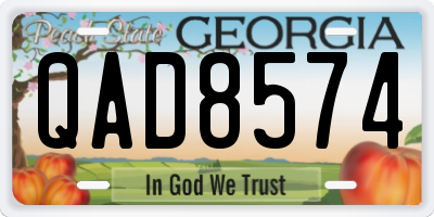 GA license plate QAD8574