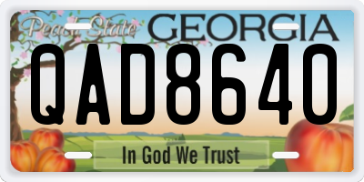 GA license plate QAD8640