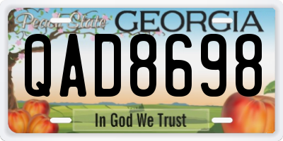 GA license plate QAD8698