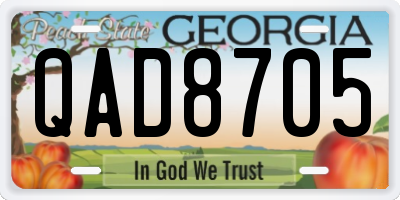 GA license plate QAD8705