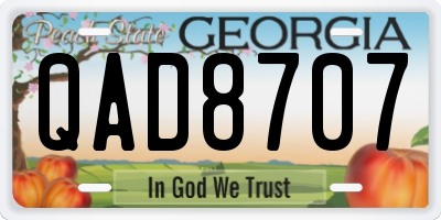 GA license plate QAD8707
