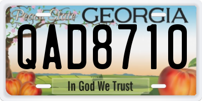 GA license plate QAD8710