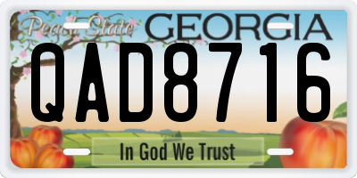GA license plate QAD8716