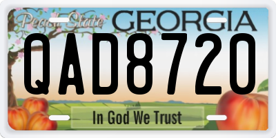 GA license plate QAD8720