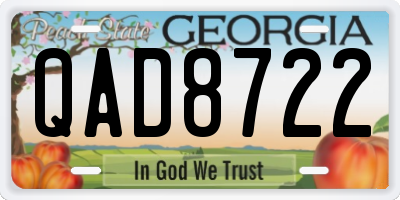 GA license plate QAD8722