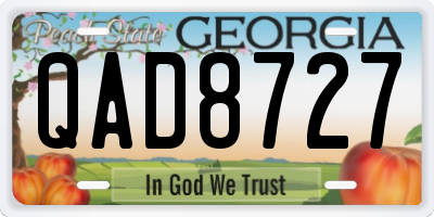 GA license plate QAD8727