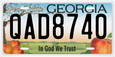 GA license plate QAD8740