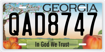 GA license plate QAD8747