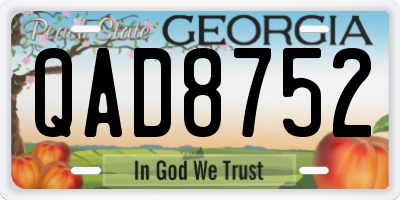 GA license plate QAD8752