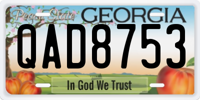 GA license plate QAD8753
