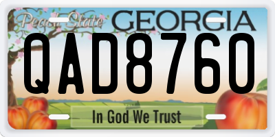 GA license plate QAD8760